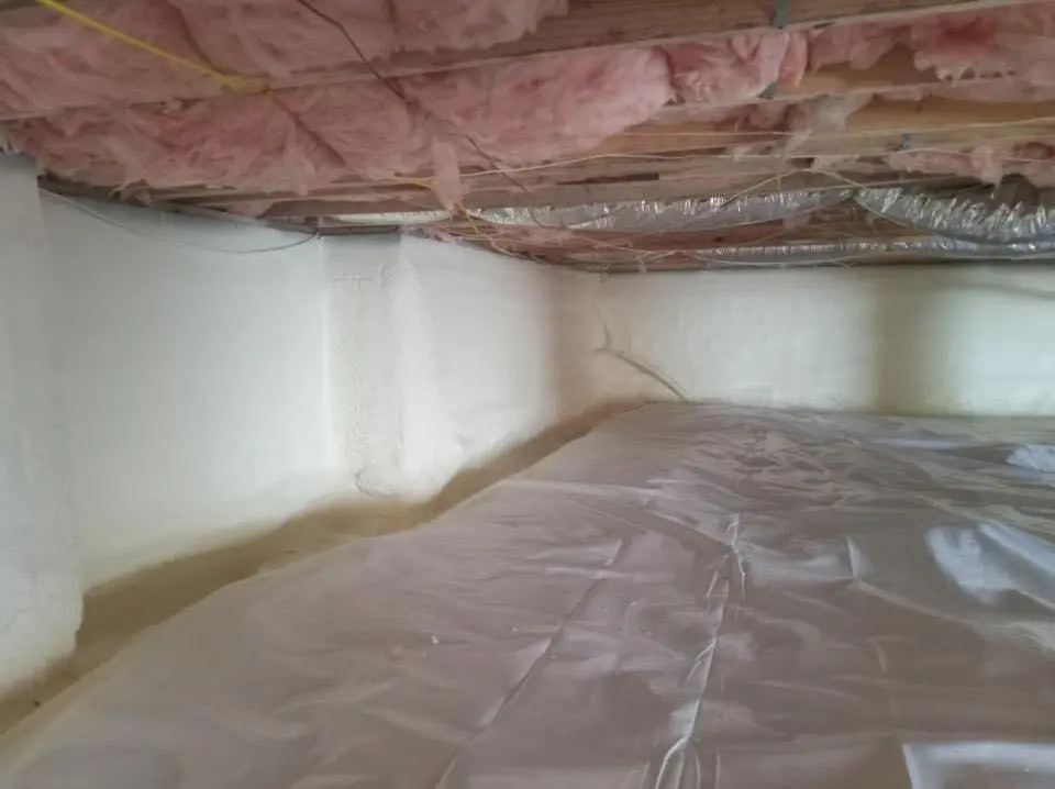 Crawl space encapsulation with closed-cell spray foam for Spray Foam Roofing in Binghamton